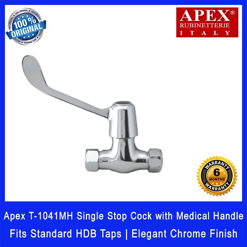 Apex T-1041MH Single Stop Cock with Medical Handle. Fits most HDB taps of 1/2 inch.