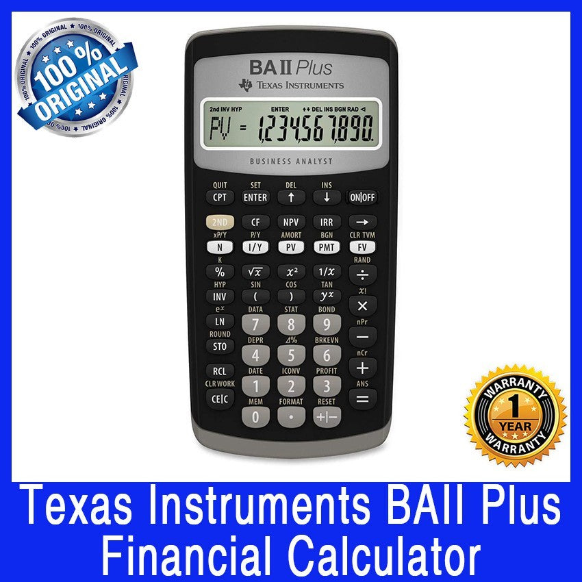 Texas Instruments BA II Plus Financial Calculator. Original Pack. Guaranteed Local Seller. Fast Shipping. 1 Yr Warranty