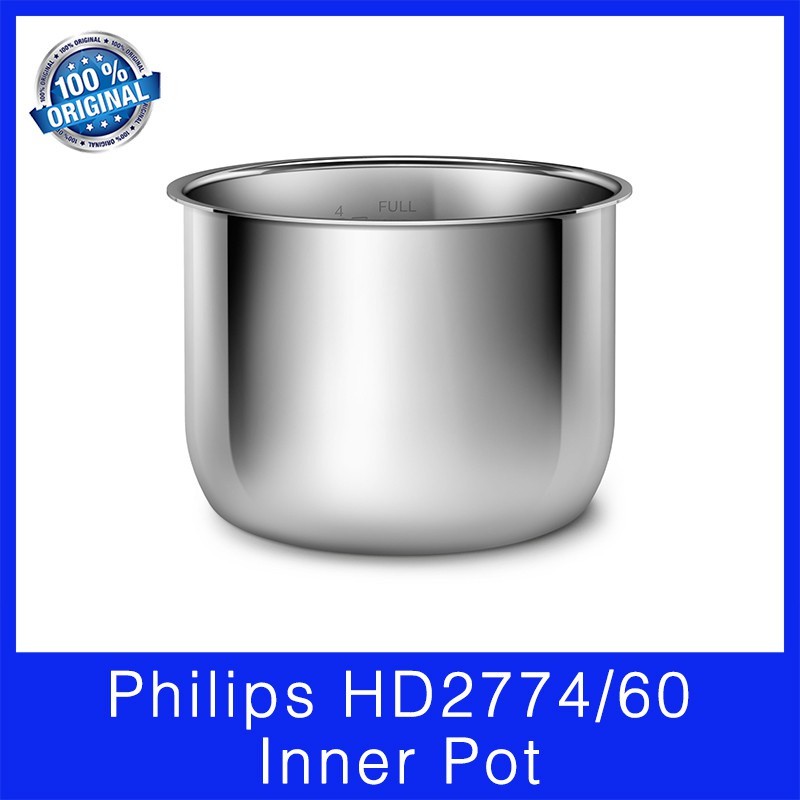 Philips HD2774/60 Stainless Steel Inner Pot. Suitable with Philips HD2238/72 All-in-One Cookers. 8 L Capacity.
