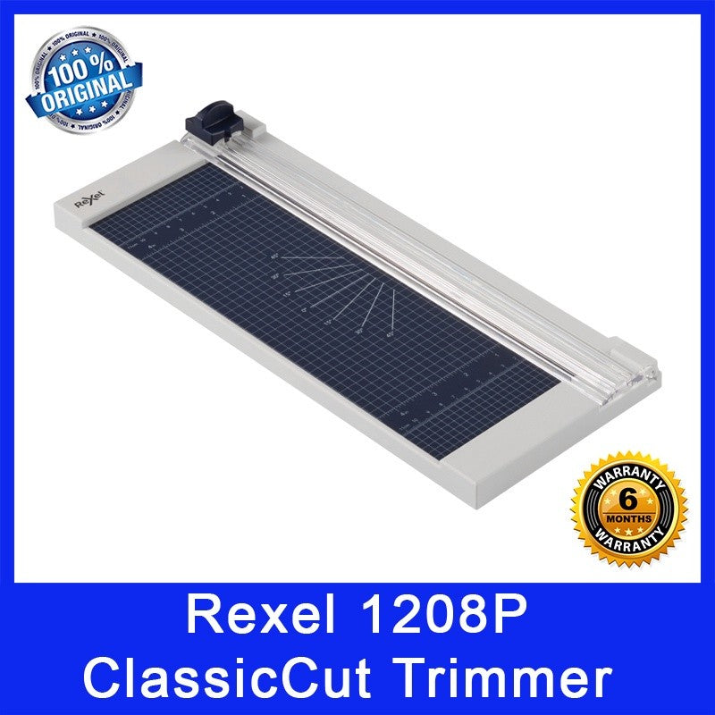 Rexel 1208P ClassicCut Trimmer. A4 Document Size. 8 Sheets Trim Capacity. Double-Bevel Blade. Local SG Stock.