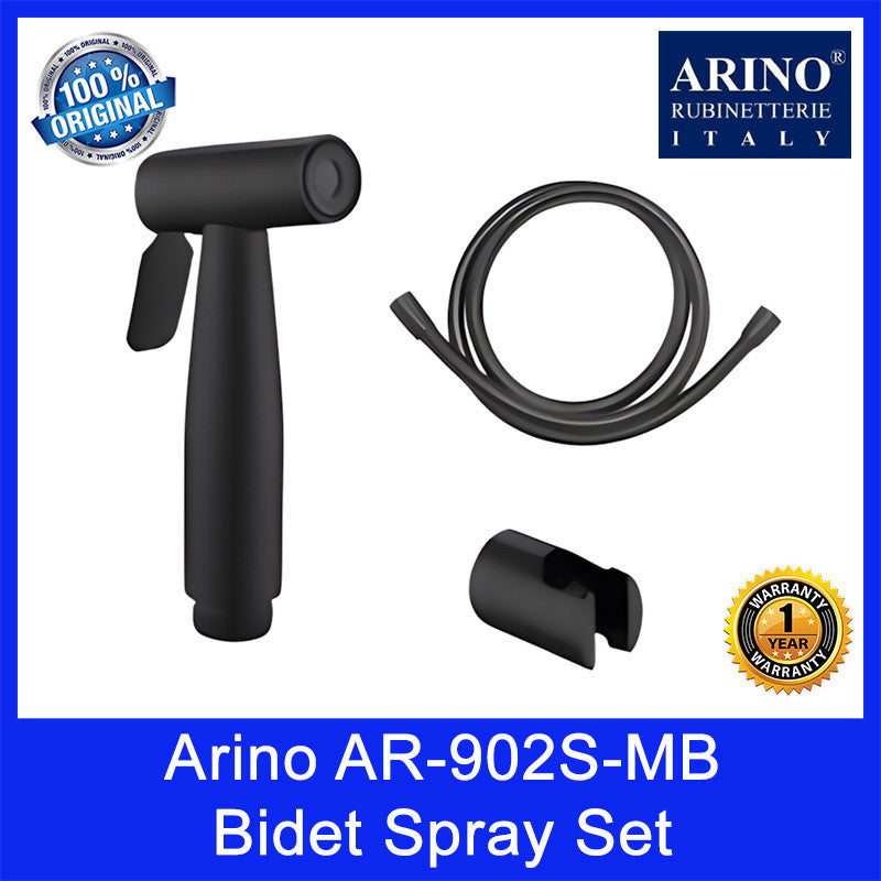Arino Bidet Spray Set | AR‐902S‐MB | Spray Head, Holder & Anti-Twist Flexible Hose | Matt Black Finish | Free Shipping