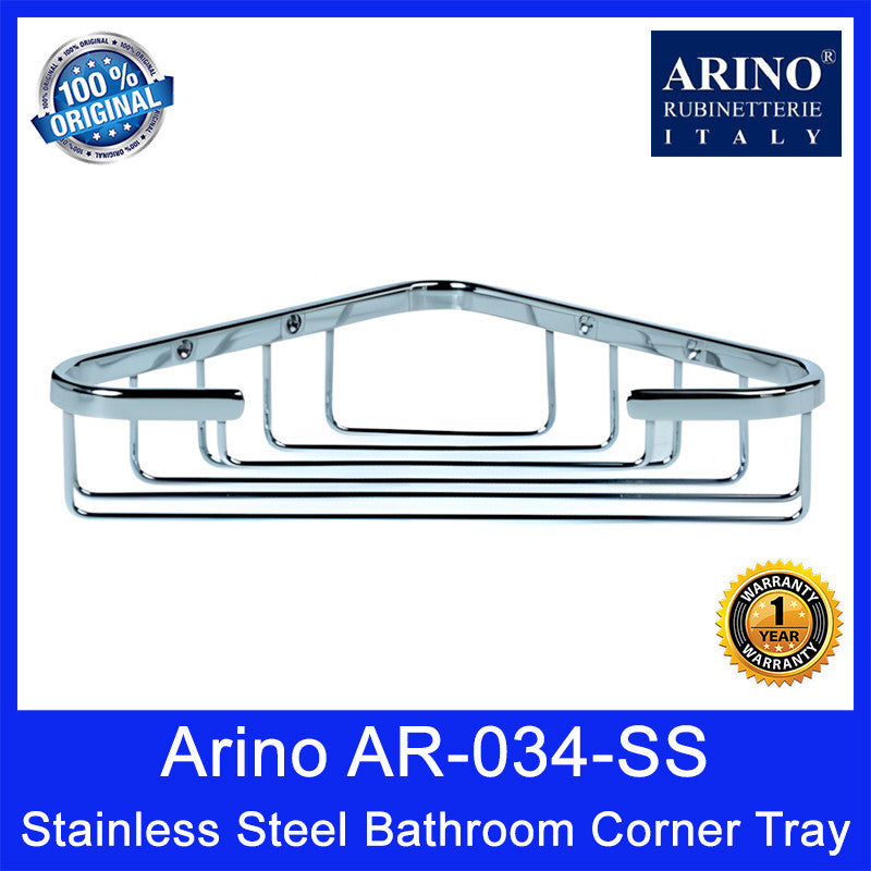 Arino AR-034-SS | STAINLESS STEEL CORNER BASKET | 1 Year Warranty