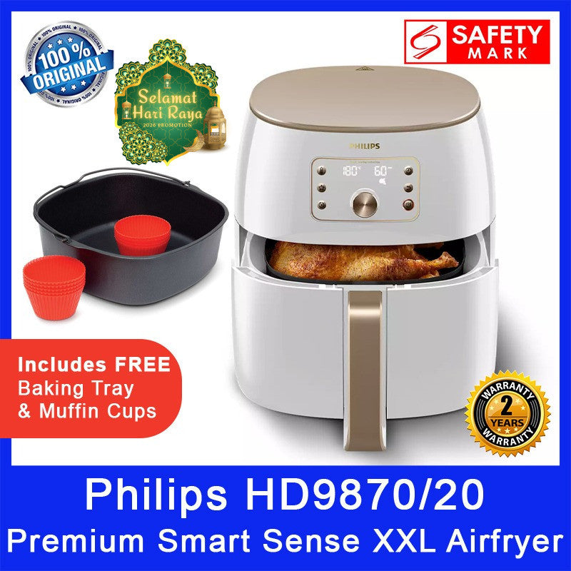 Philips HD9870 Premium Smart Sense XXL Airfryer. Free XXL Baking Tray. Smart Sensing Technology. HD9870/20.