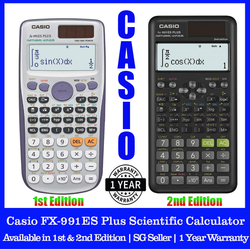 Casio FX991ES Plus Scientific Calculator. Available in 1st and 2nd Edition. Local Singapore Stock. 1 Year Warranty