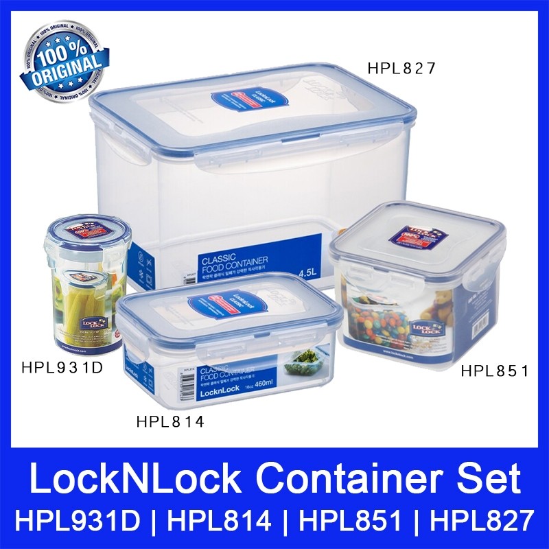 LockNLock Container Set. Contains HPL931D | HPL814 | HPL851 | HPL827. BPA-Free. Airtight and Leakproof. Local SG Stock.