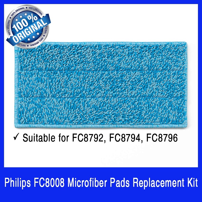 Philips FC8008/01 Microfiber Pads Kit | Original Philips Retail Pack | Contains 2 pcs Microfiber Pads | Local SG Stock