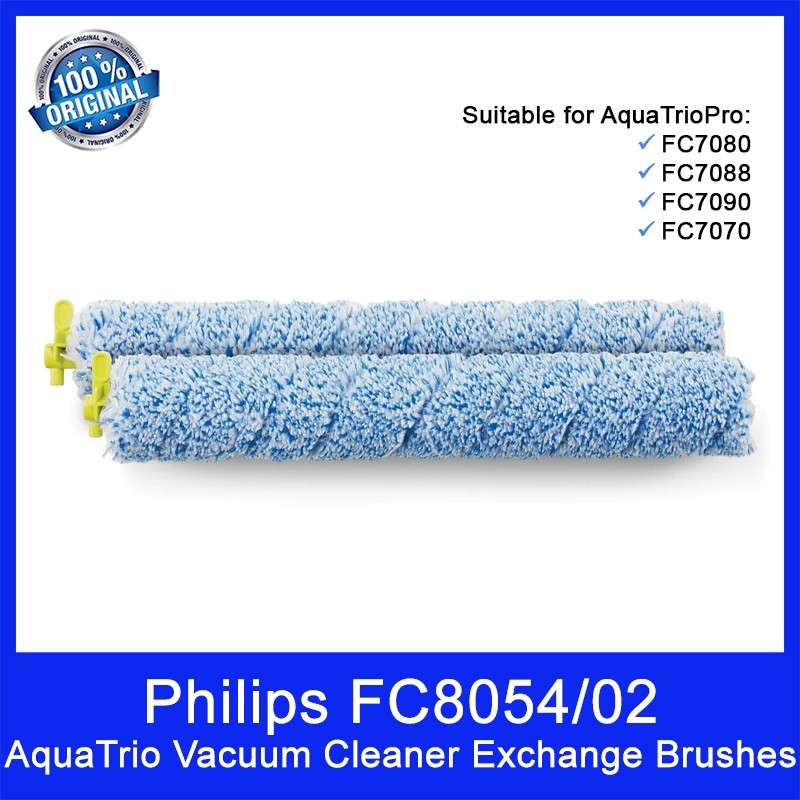 Philips FC8054/02 AquaTrio Vacuum Cleaner Exchange Brushes. 2 Washable Micro-fiber Brushes. Suitable for AquaTrioPro.