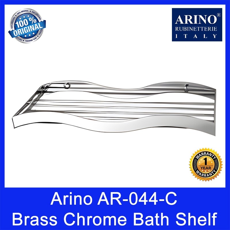 Arino AR-044-C | Bath Shelf L328 x W130 x H33mm | Brass Chrome | 1 Year Warranty
