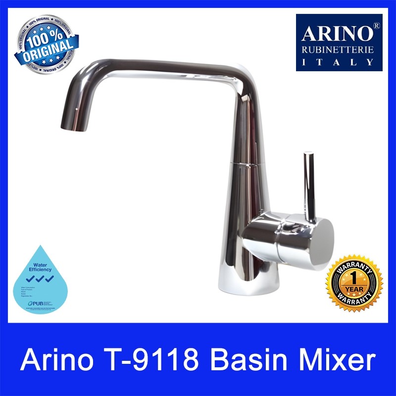 ARINO Basin Mixer T-9118 | WELS: 3 Ticks