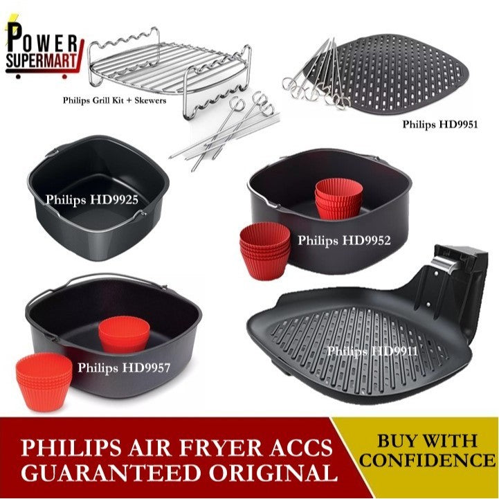 Philips Air Fryer Accessories | HD9925 | HD9911 | HD9951 | HD9952 | HD9957 | Baking Tray | Grill Pan | Grill Kit