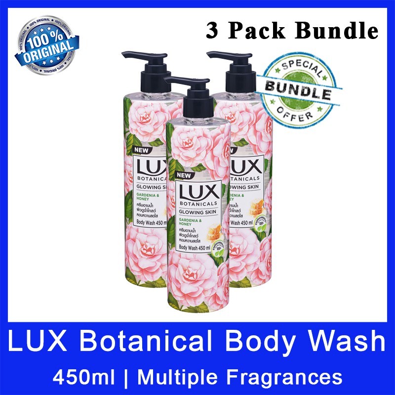 (Bundle of 3) Lux Botanical Body Wash. 450 ml. Assorted Fragrances. Sold in bundle of 3 x 450ml bottles. SG Seller.