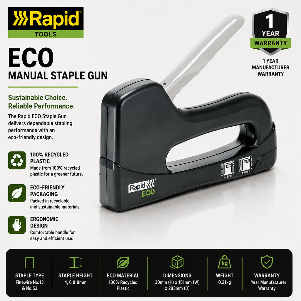 [SG Seller] Rapid ECO Manual Staple Gun | Recycled Material Stapler Tool | DIY Use