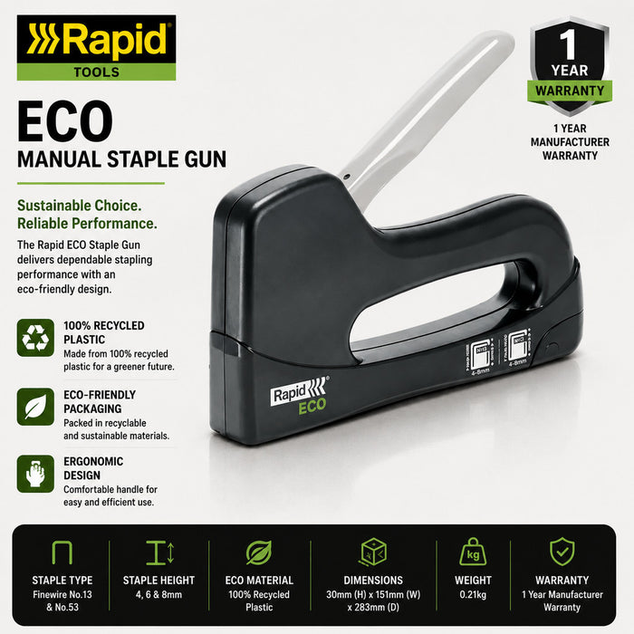 [SG Seller] Rapid ECO Manual Staple Gun | Recycled Material Stapler Tool | DIY Use